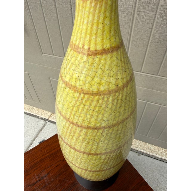 Light Yellow Stately Guido Gambone Lamp For Sale - Image 8 of 10