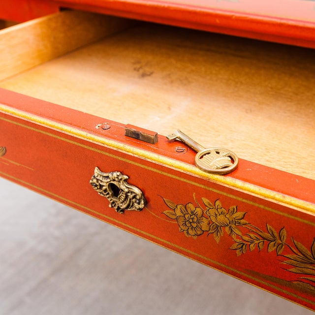 1980s Vintage French Regency Chinoiserie Writing Desk by Baker, 1980s For Sale - Image 5 of 15