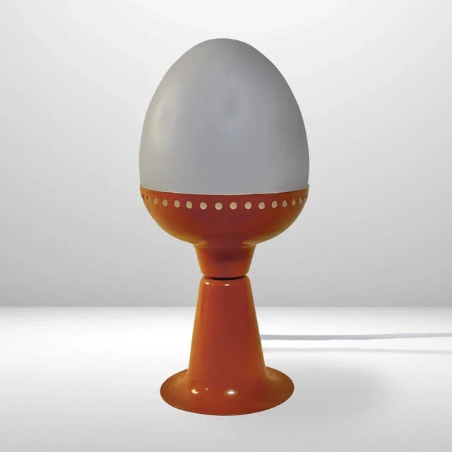 Vintage Space Age Table Lamp in Orange Metal and Glass by Hans-Agne Jakobsson, 1960s For Sale - Image 11 of 11