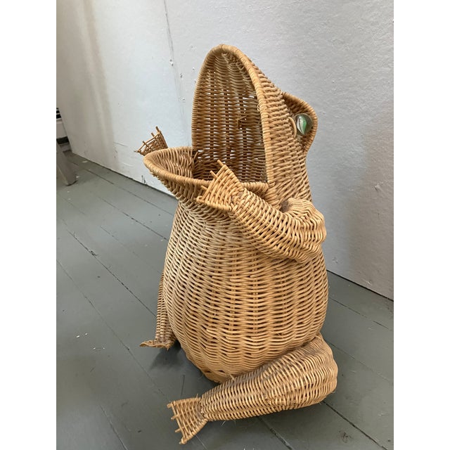 1970’s Vintage Wicker Frog Basket Chairish