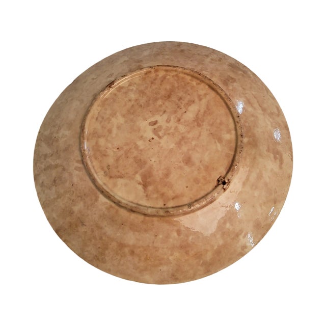 English Late 19th Century Majolica Faience Berry and Rose Plate For Sale - Image 3 of 3