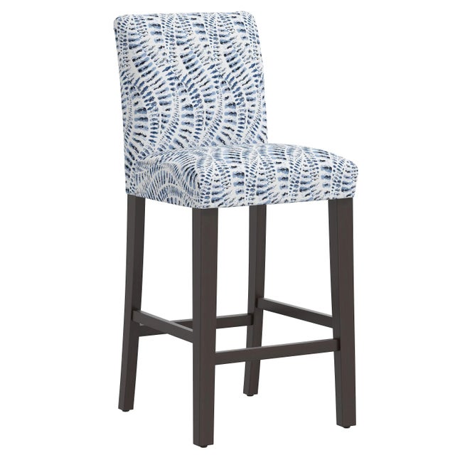 Blue Chelsea Bar Stool in Blue Snake Skin For Sale - Image 8 of 8