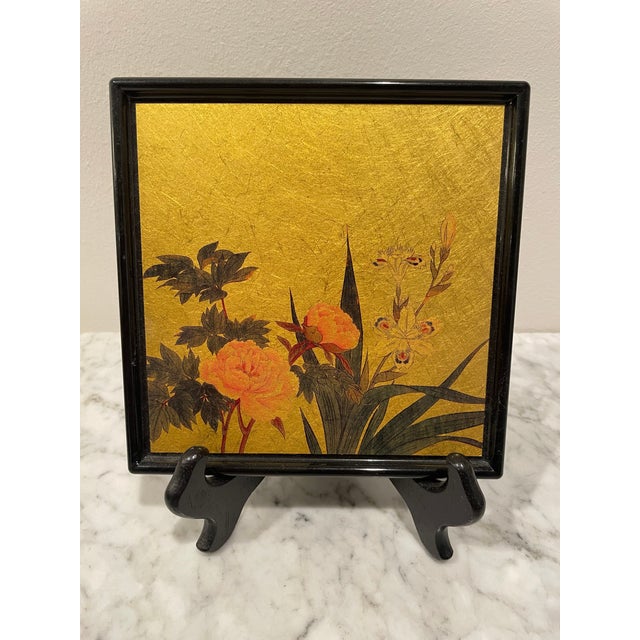 Vintage Lacquer Japanese Square Plates Set of 5 Chairish