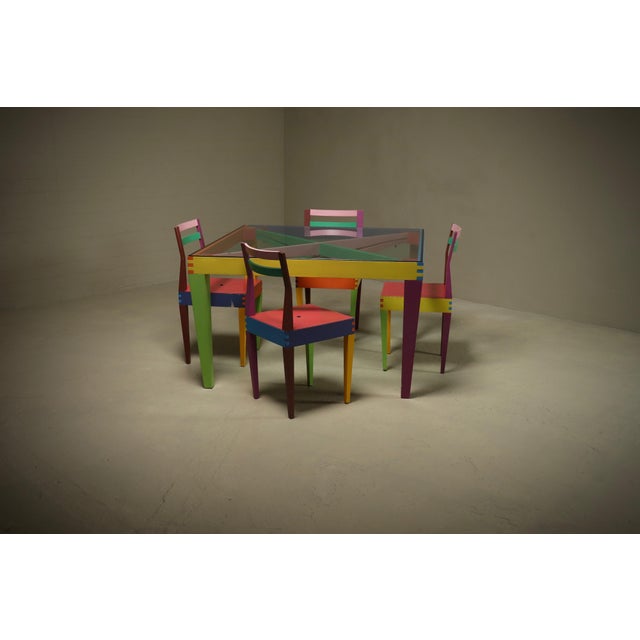 Postmodern Dry Series Dining Table and Chairs by Massimo Morozzi for Giorgetti Matrix, 1980s, Set of 5 For Sale - Image 3 of 18
