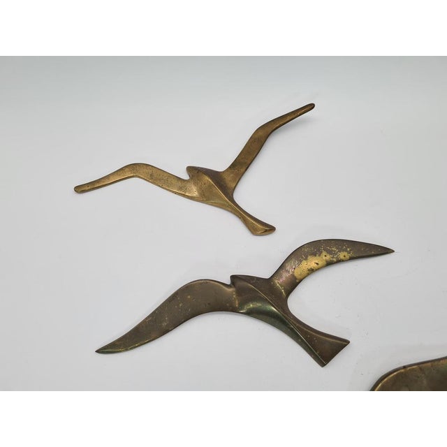 Brown Vintage Norwegian Wall Decorations in Brass, 1960s, Set of 5 For Sale - Image 8 of 9