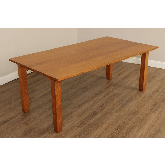 Custom Quality Solid Oak Rectangular Dining Table on Square Tapered Legs