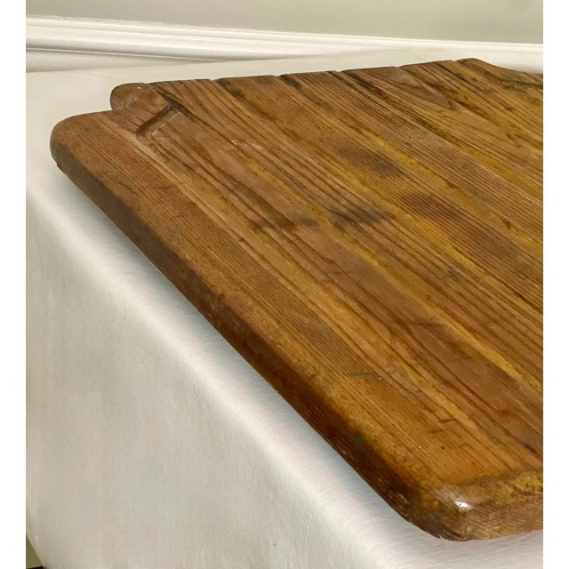 19th Century Primitive Large Hand-Crafted Solid Oak Drain Board For Sale In Philadelphia - Image 6 of 12
