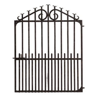 19th Century France Charcoal Wrought Iron Gate For Sale