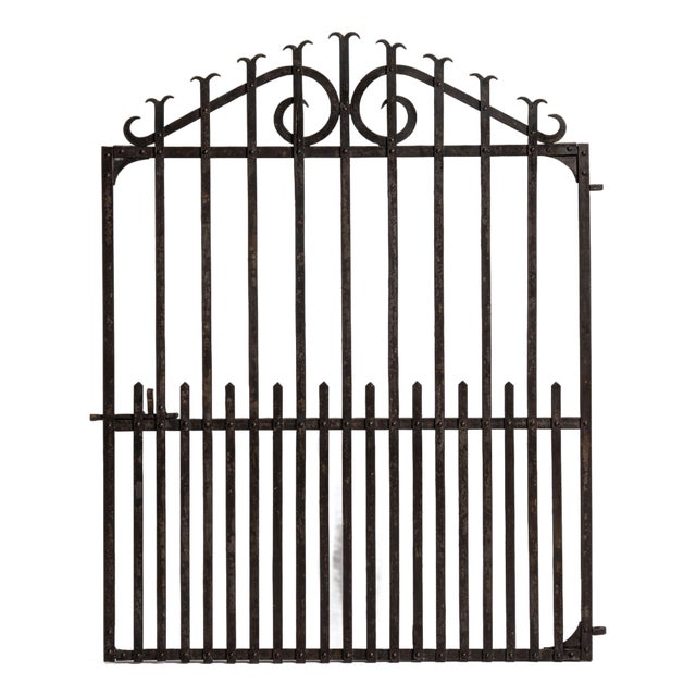 19th Century France Charcoal Wrought Iron Gate For Sale
