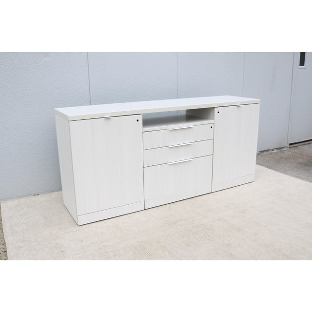 Wood Modern Minimalist Knoll Reff Profiles Classic Credenza Sideboard in Whitened Ash For Sale - Image 7 of 18