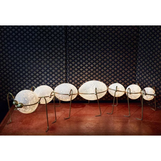 Caterpillar, floor lamp sculpture, Vincent Darré and Ludovic Clément d’Armont Blown glass, textile, brass. Dimensions: 22...