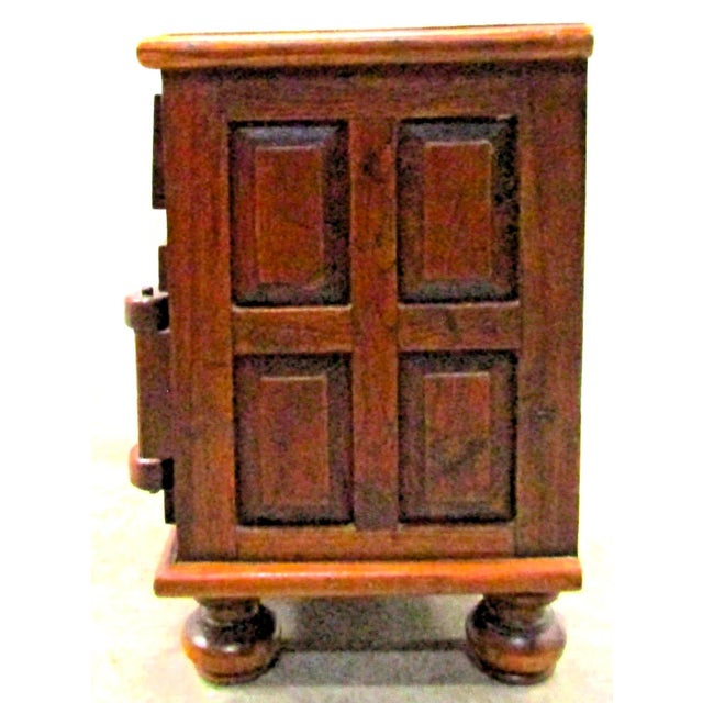 Wood Matched Pair of Antique Dutch Colonial 19th Century Teak Nightstand/End Tables For Sale - Image 7 of 16