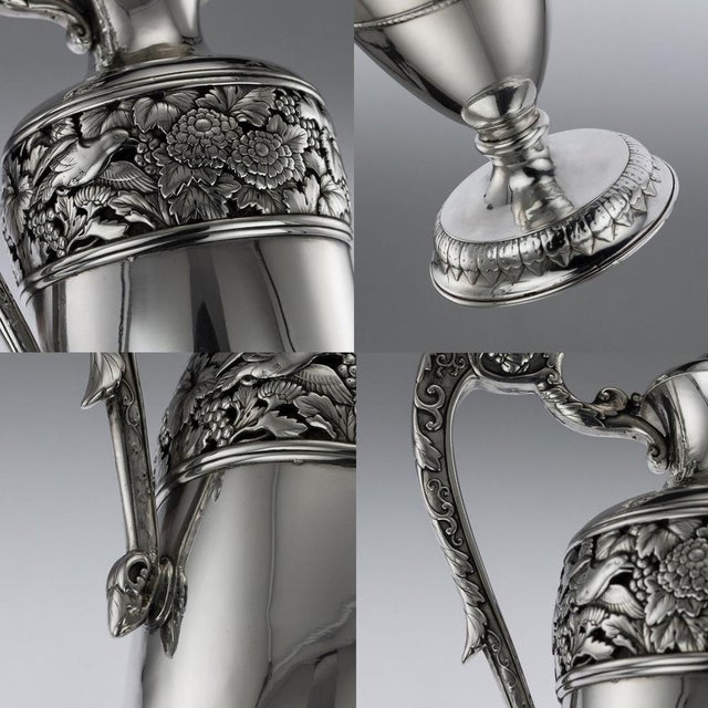 Antique Japanese Solid Silver Wine Jug by from Sadajiro & Musashiya, 1890s For Sale - Image 3 of 14