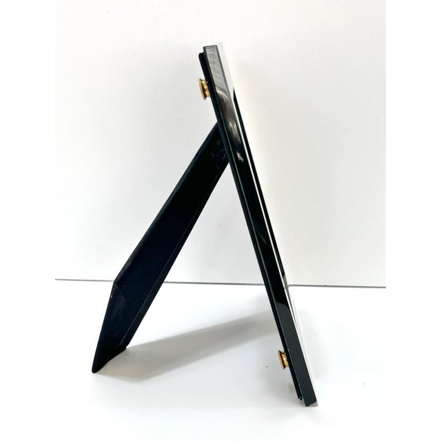 Green Vintage Malachite Inlay Picture Frame Hollywood Regency Green Desk Frame For Sale - Image 8 of 8