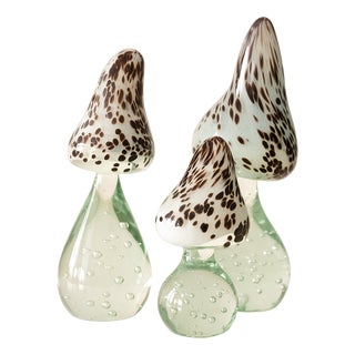 Glass Mushrooms by Florea Silviu, Set of 3 For Sale