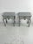 Set of two French Country-style bedside tables with rope details, 1970 Gray in color, featuring sinuous legs and...