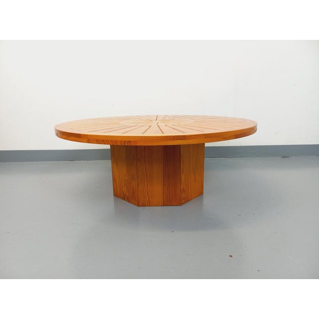 Vintage Round Pine Coffee Table, 1970s For Sale - Image 10 of 14