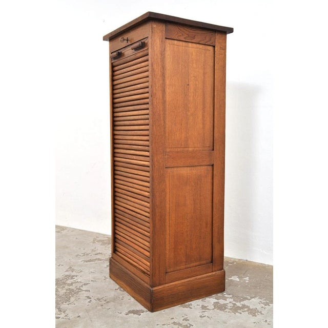 Antique Roller Door Cabinet in Oak, 1900s For Sale - Image 9 of 13