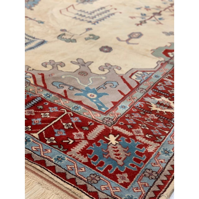 1970s Pasargad DC Ivory Fine Hand Knotted Romanian Oushak Rug For Sale - Image 5 of 6