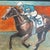 Contemporary original “jockey” painting by Stephen Heigh. Signed and framed. Measures 10x8 or just under 14.25x12.25...