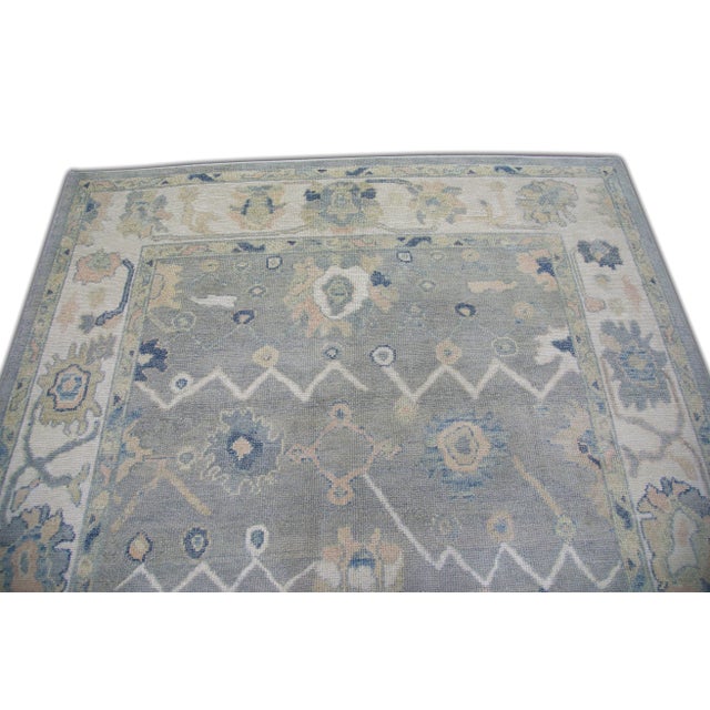 Oriental 21st Century Hand Knotted Soft Oslo Gray Turkish Oushak Rug 6'5" X 8'10" For Sale - Image 4 of 6