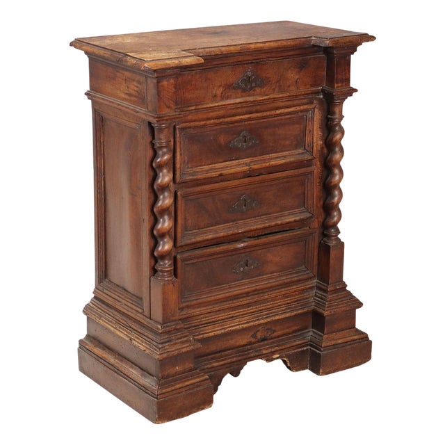 Baroque Bedside Table with Drawers, 18th Century For Sale