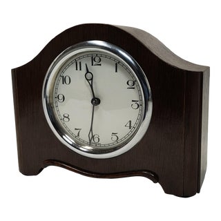 20th Century German Desk Mantle Table Cabinet Windup Clock For Sale
