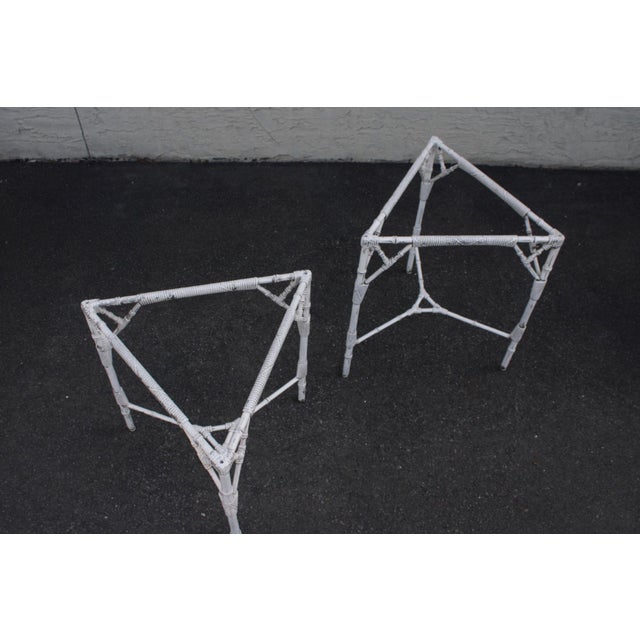 Venemen of California Faux Bamboo Cast Aluminum Patio Dining Set For Sale - Image 4 of 12