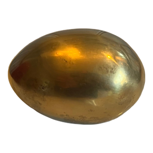 Mid-Century Modern Brass Golden Egg Paperweight or Desk Ornament