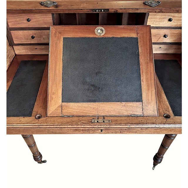 Victorian Tambour Roll-Top Maple and Brass Desk For Sale - Image 11 of 13