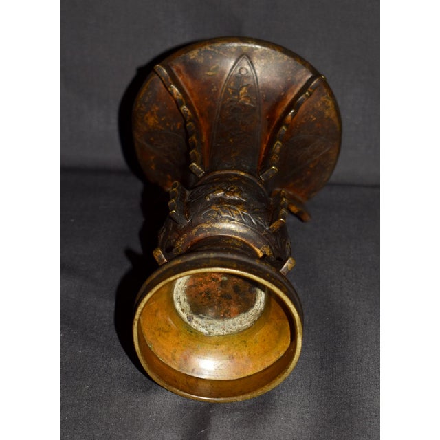 Antique Japanese Bronze Vessel/Vase W/Designs For Sale - Image 15 of 18