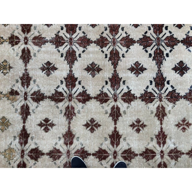 Textile 1960s Turkish Tribal Wool Rug - 4′6″ × 6′7″ For Sale - Image 7 of 11