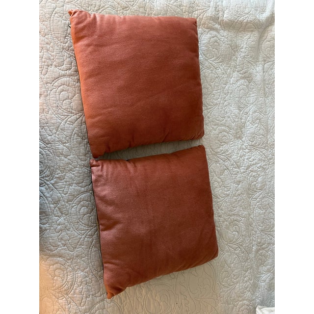 French Country 1990s Tapestry Girl and Goose Pillows with Velvet Backs- Set of 2 For Sale - Image 3 of 4