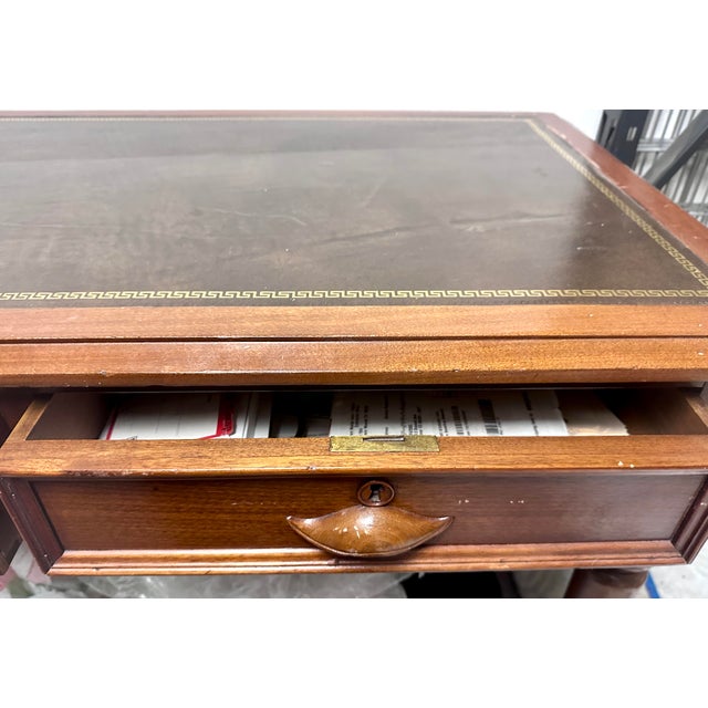 Vintage Leather Top Writing Table For Sale - Image 10 of 13
