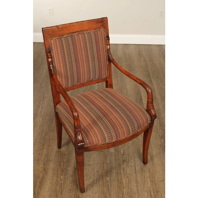 French French Empire Style Carved Frame Armchair For Sale - Image 3 of 12