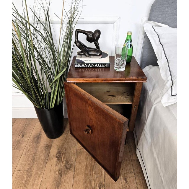 Mid-Century Modern Italian Wooden Nightstands, 1950s, Set of 2 For Sale - Image 4 of 11