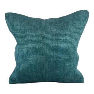 20 x 20 Hemp Pillow Turkish Cushion Natural Blue Pillow Cushion Cover For Sale