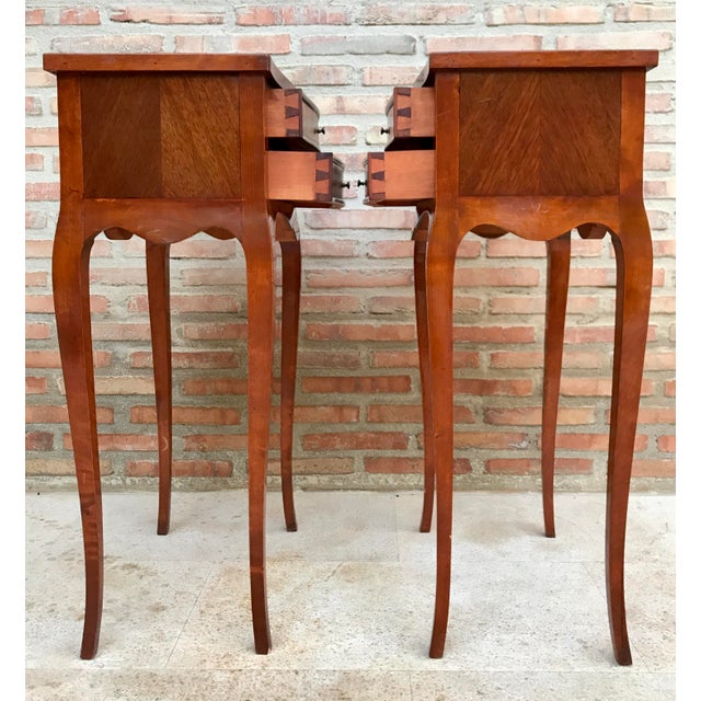 20th Century French Nightstands with Two-Drawer & Cabriole Legs, Set of 2 For Sale - Image 12 of 14