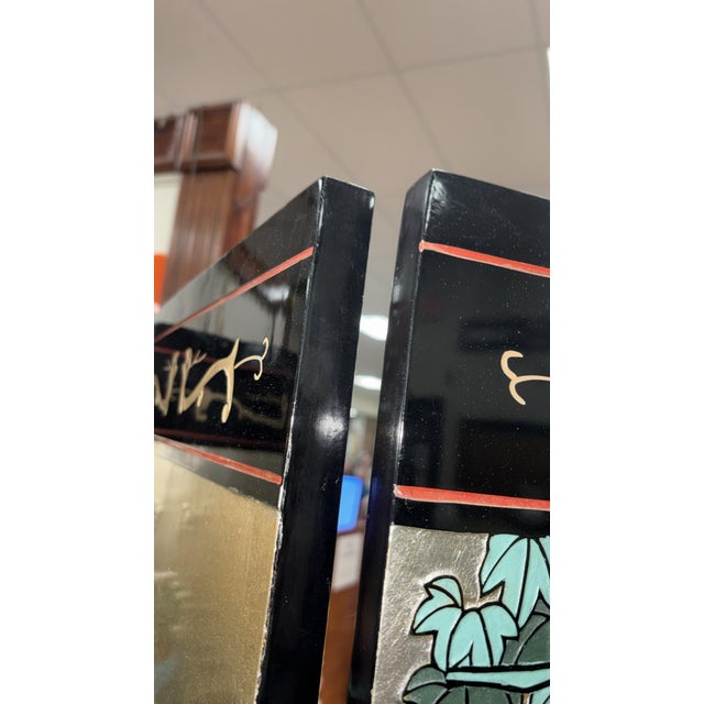 1950s Chinese Coromandel Lacquer Screen Divider Screen For Sale - Image 14 of 16