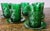 6 Mid Century Forest Green Glass Sandwich Pattern Juice Tumblers W/ Saucers ~ Anchor Hocking For Sale In New York - Image 6 of 10