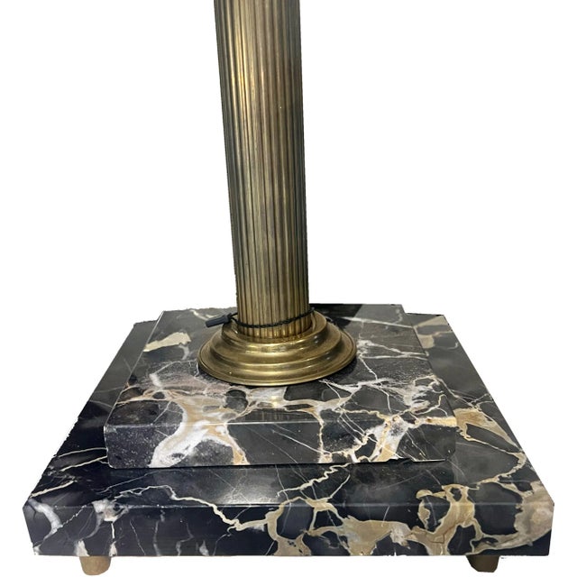 Traditional Beautiful Antique Brass Scale on Portofino Marble Base, Made in Italy For Sale - Image 3 of 6