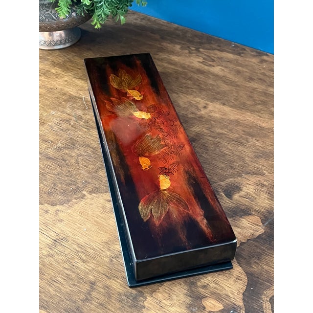 1980s Vintage Japanese Lacquer Desk Organizer For Sale - Image 5 of 18