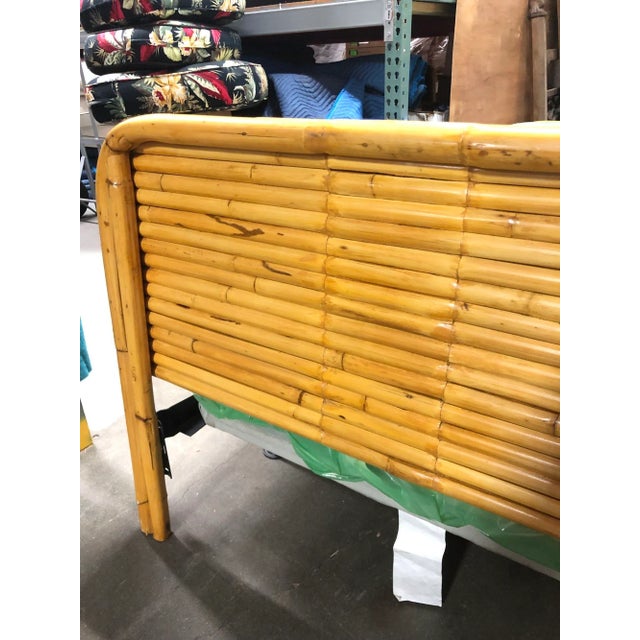 Mid-Century Modern Pair of Mid-Century Restored 1948 Stacked Rattan Bed Twin - Bed Frames Only For Sale - Image 3 of 6