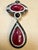 Vintage Large Pendant 40Ct Natural Ruby No Heat & Black & White Diamond 18KWG For Sale - Image 14 of 18
