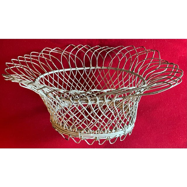 Antique French Victorian Oval Wire Garden Basket or Planter For Sale In New York - Image 6 of 13
