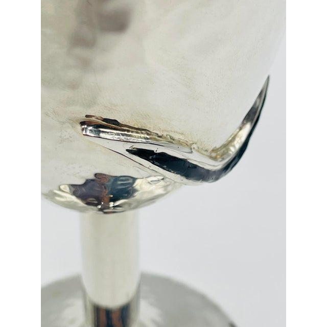 1980s Set of 3 Emilia Castillo Silver Plated Goblets With Black Onyx Lizards, Mexico For Sale - Image 13 of 15