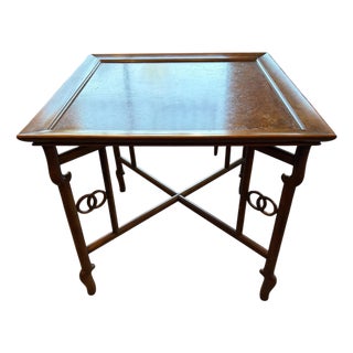 Vintage Mid-Century Baker Furniture Michael Taylor Burl Wood Asian Modern Side Table – "Far East Collection" For Sale