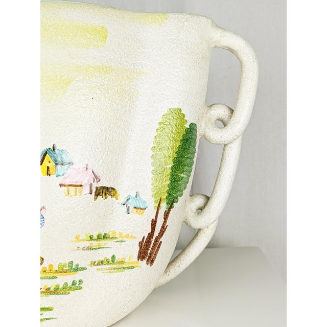 Large Mid-Century Hand-Painted Ceramic Vase by L. Poggi Assalini for Ce as Albisola, Italy, 1950s For Sale - Image 6 of 18