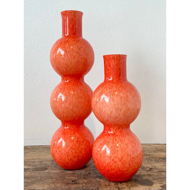Vintage Murano Glass Vases - A Pair For Sale - Image 11 of 12