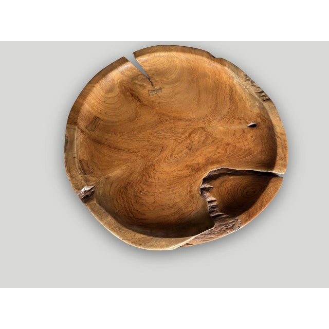 Andrianna Shamaris Large Sculptural Teak Wood Tray Style Side Table For Sale In New York - Image 6 of 6